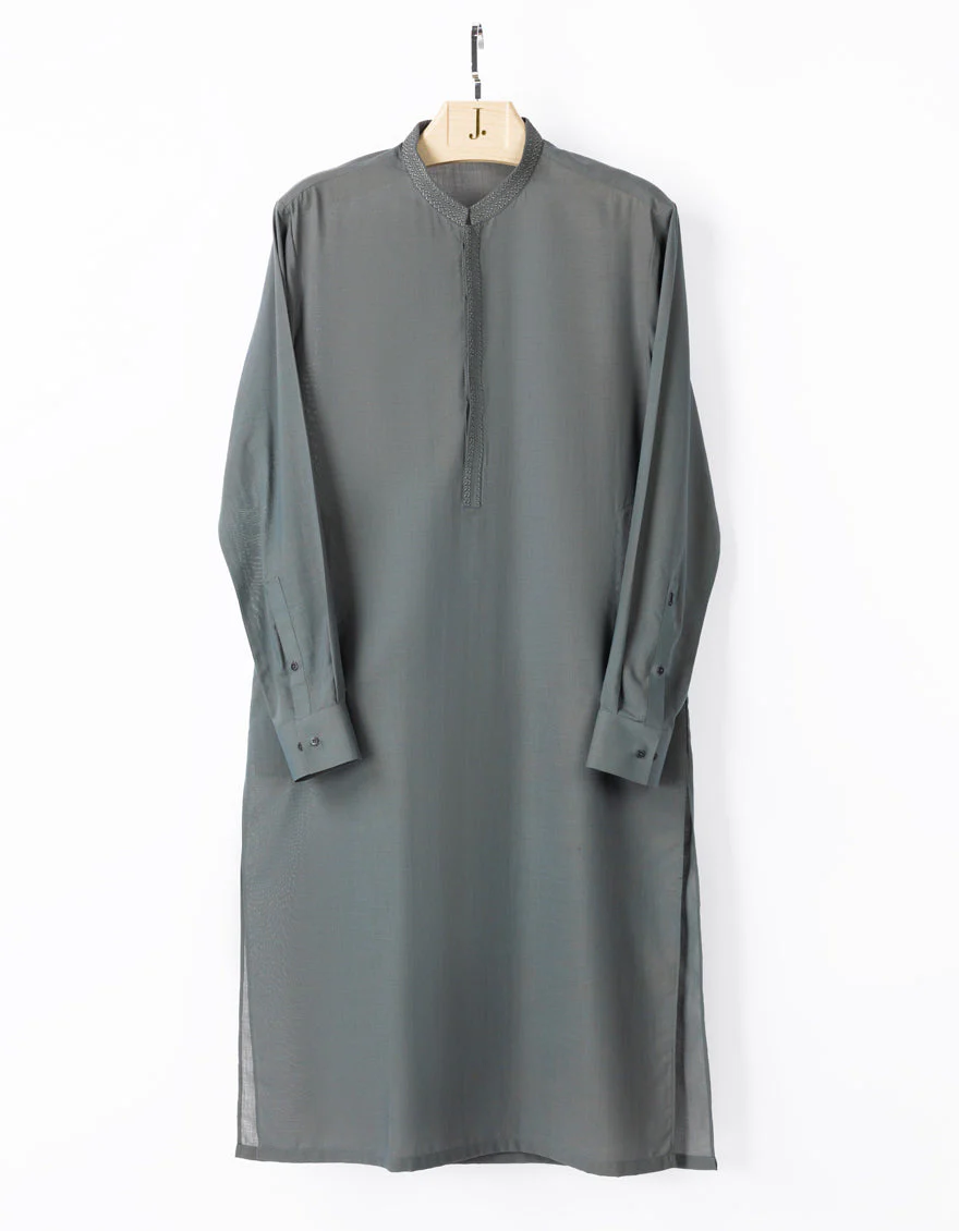GREENISH GREY BLENDED KURTA | JJK-A-47518/S25/JJ9377-SF