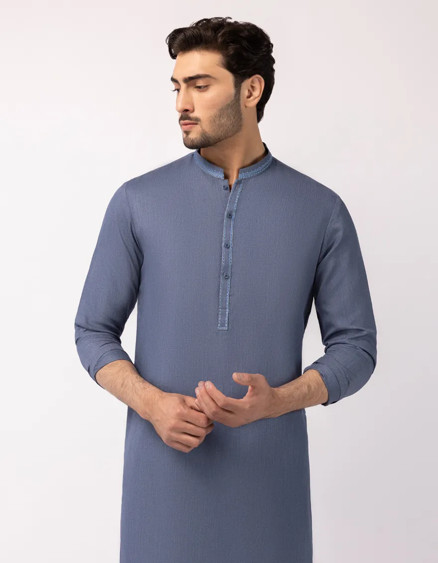 DULL BLUE KURTA | JJK-A-50385/S25/JJ9852-SF - Image 2