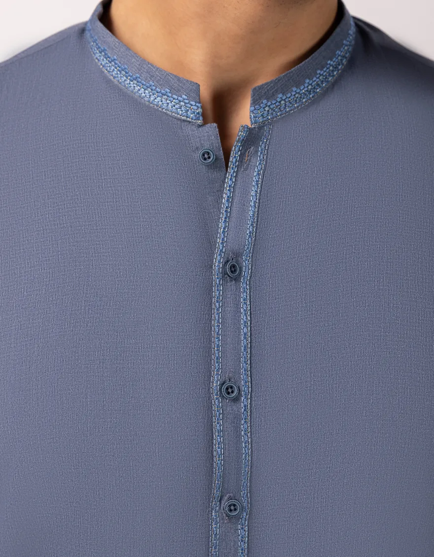 DULL BLUE KURTA | JJK-A-50385/S25/JJ9852-SF - Image 3