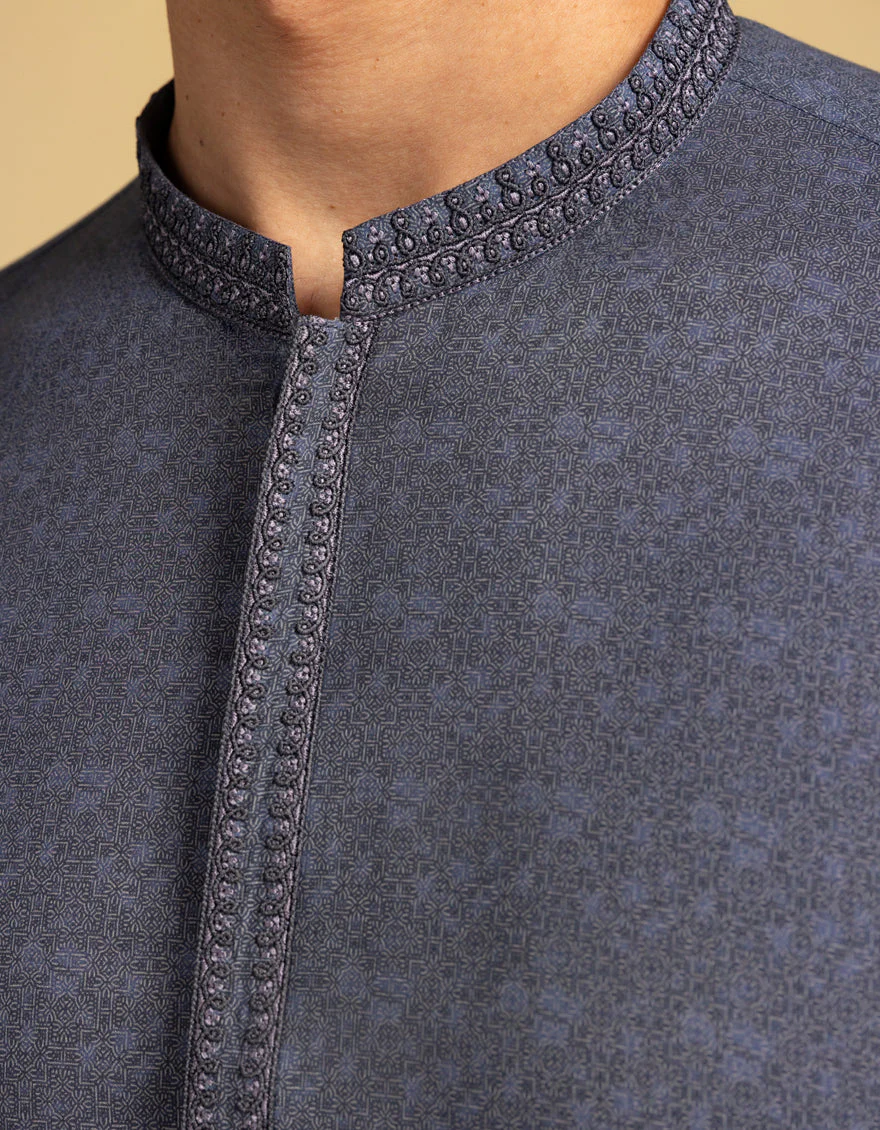 GREY COTTON KURTA | JJK-S-33300/S25/JJ9775-SF - Image 3