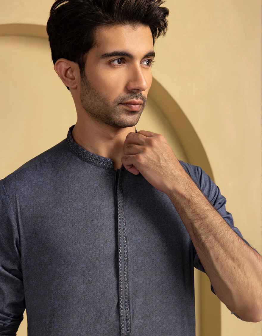 GREY COTTON KURTA | JJK-S-33300/S25/JJ9775-SF - Image 4