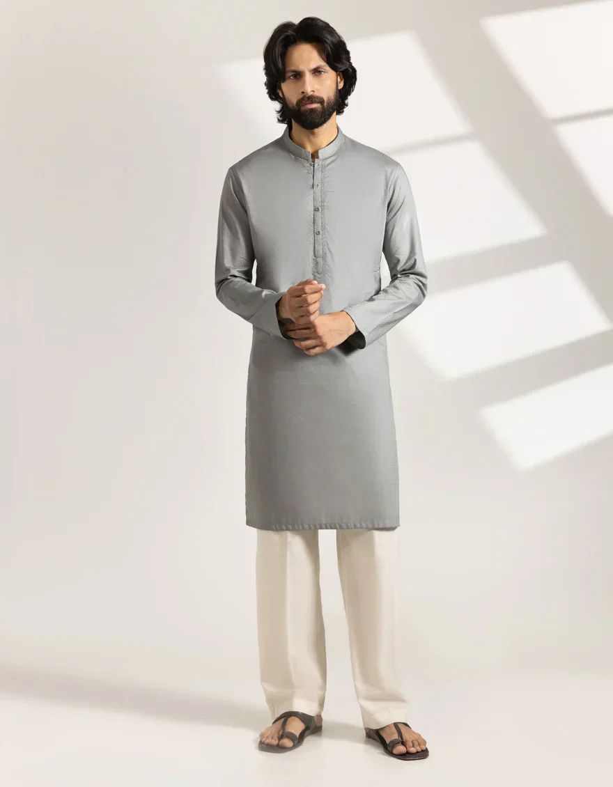 GREY COTTON KURTA | JJK-S-33405/S25/JJ9831-SF