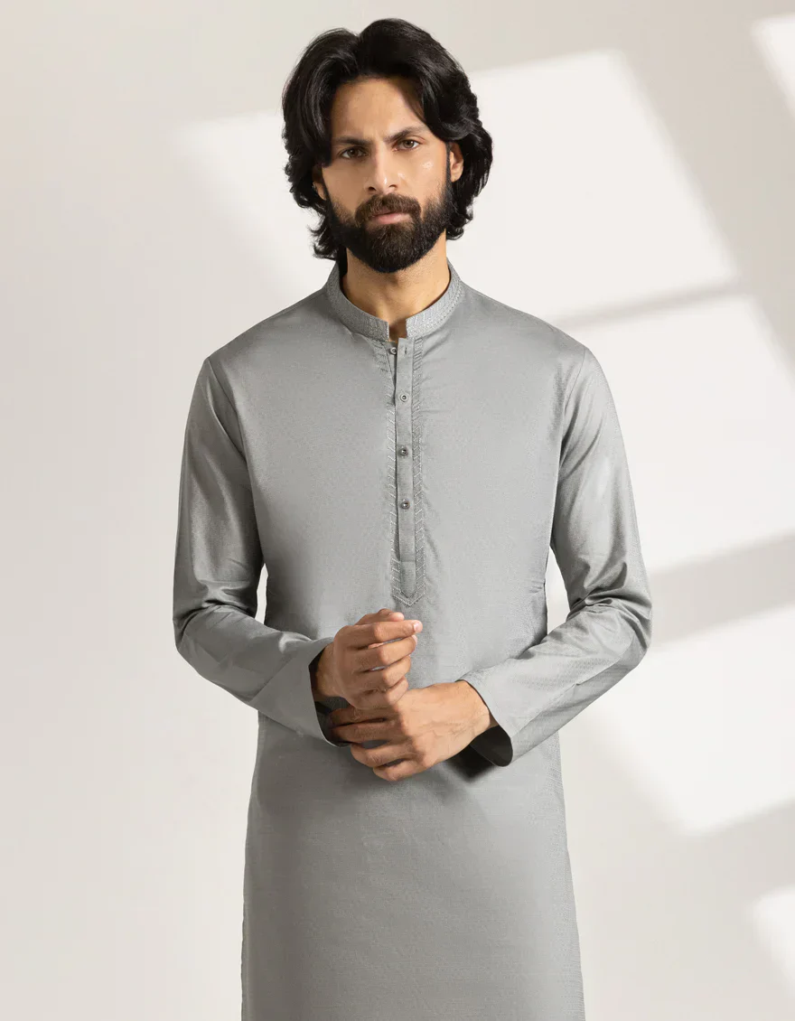 GREY COTTON KURTA | JJK-S-33405/S25/JJ9831-SF - Image 3