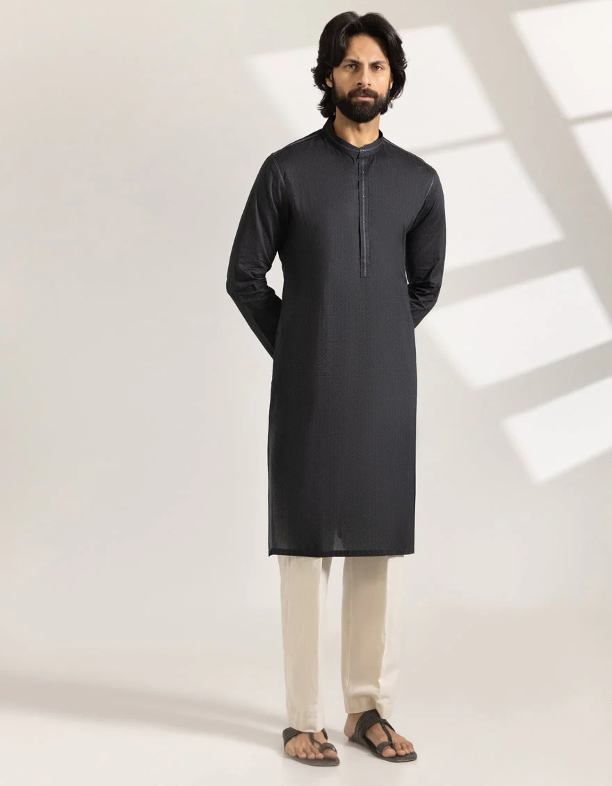 BLACK COTTON KURTA | JJK-S-33464/S25/JJ9776-SF