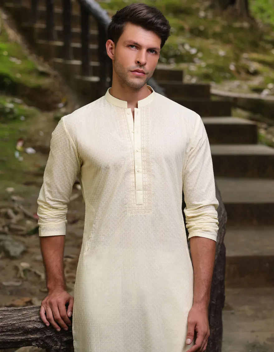 CREAM COTTON KURTA | JJK-S-34951/S25/JJ9778-FL