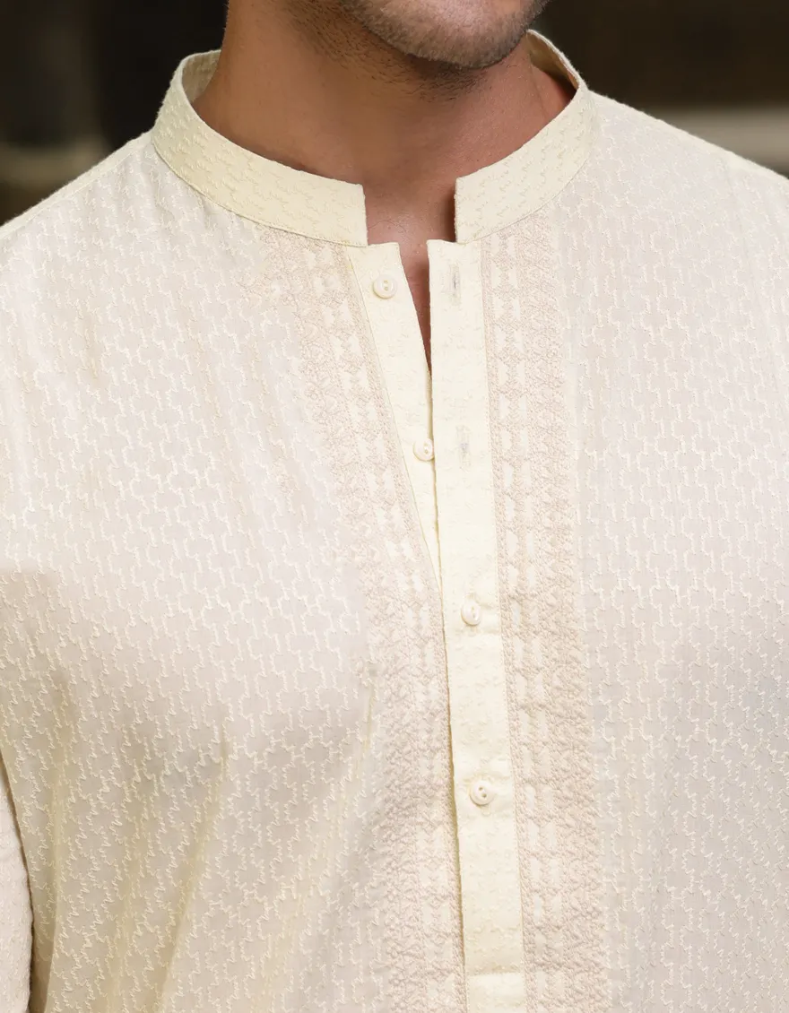 CREAM COTTON KURTA | JJK-S-34951/S25/JJ9778-FL - Image 3