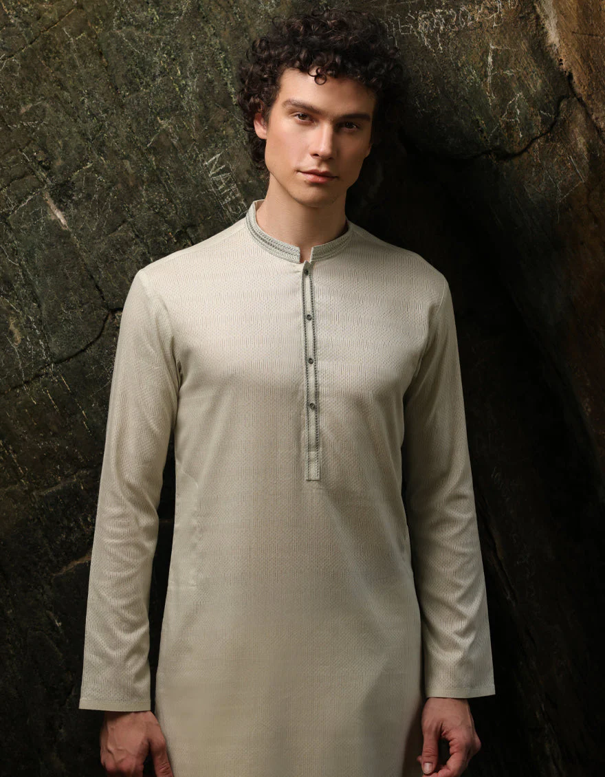 APPLE GREEN COTTON KURTA | JJK-S-46487/S25/JJ9502-SF - Image 2