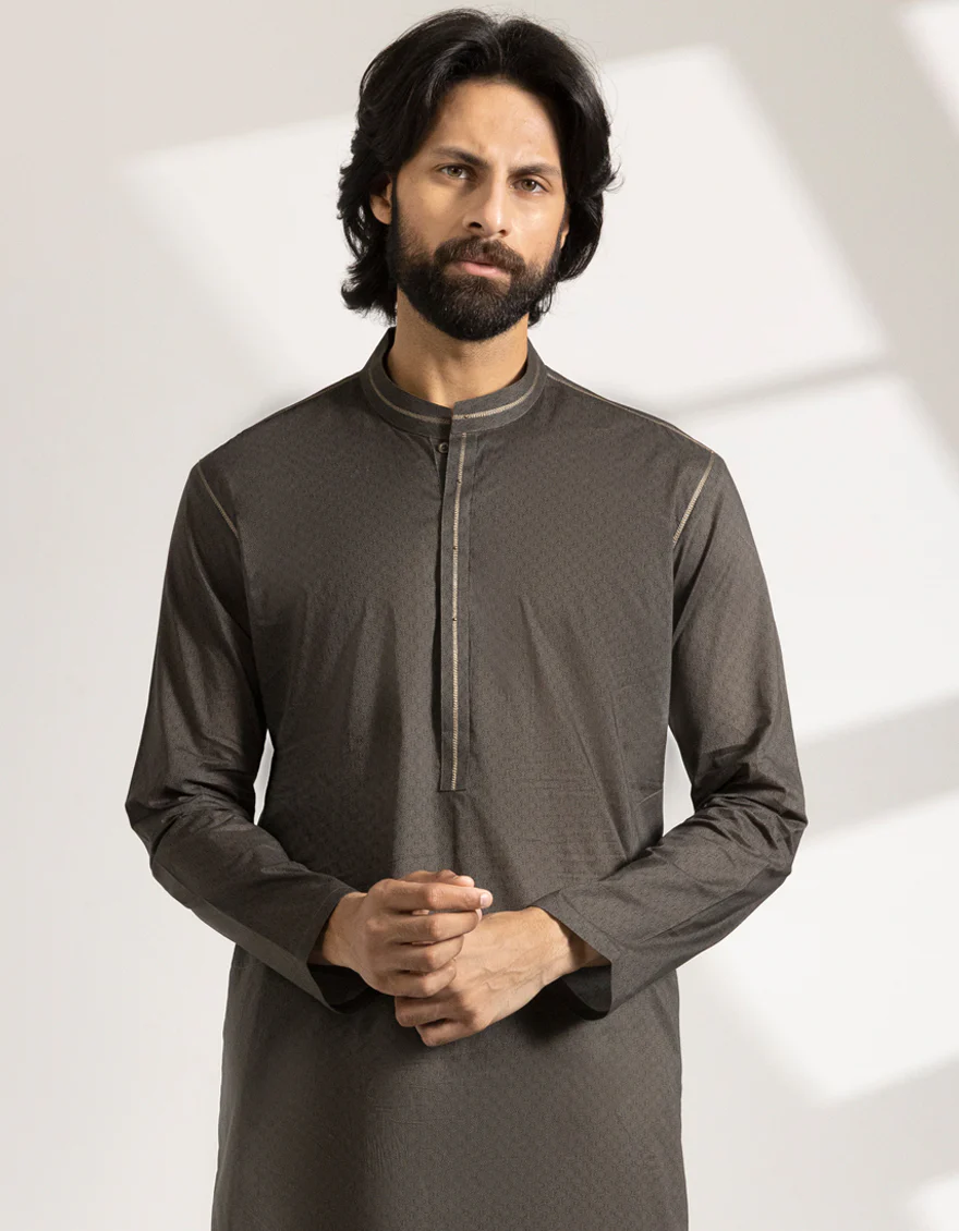 MEHNDI BROWN COTTON KURTA | JJK-S-46799/S25/JJ9776-SF - Image 2