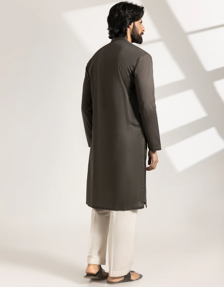 MEHNDI BROWN COTTON KURTA | JJK-S-46799/S25/JJ9776-SF - Image 3