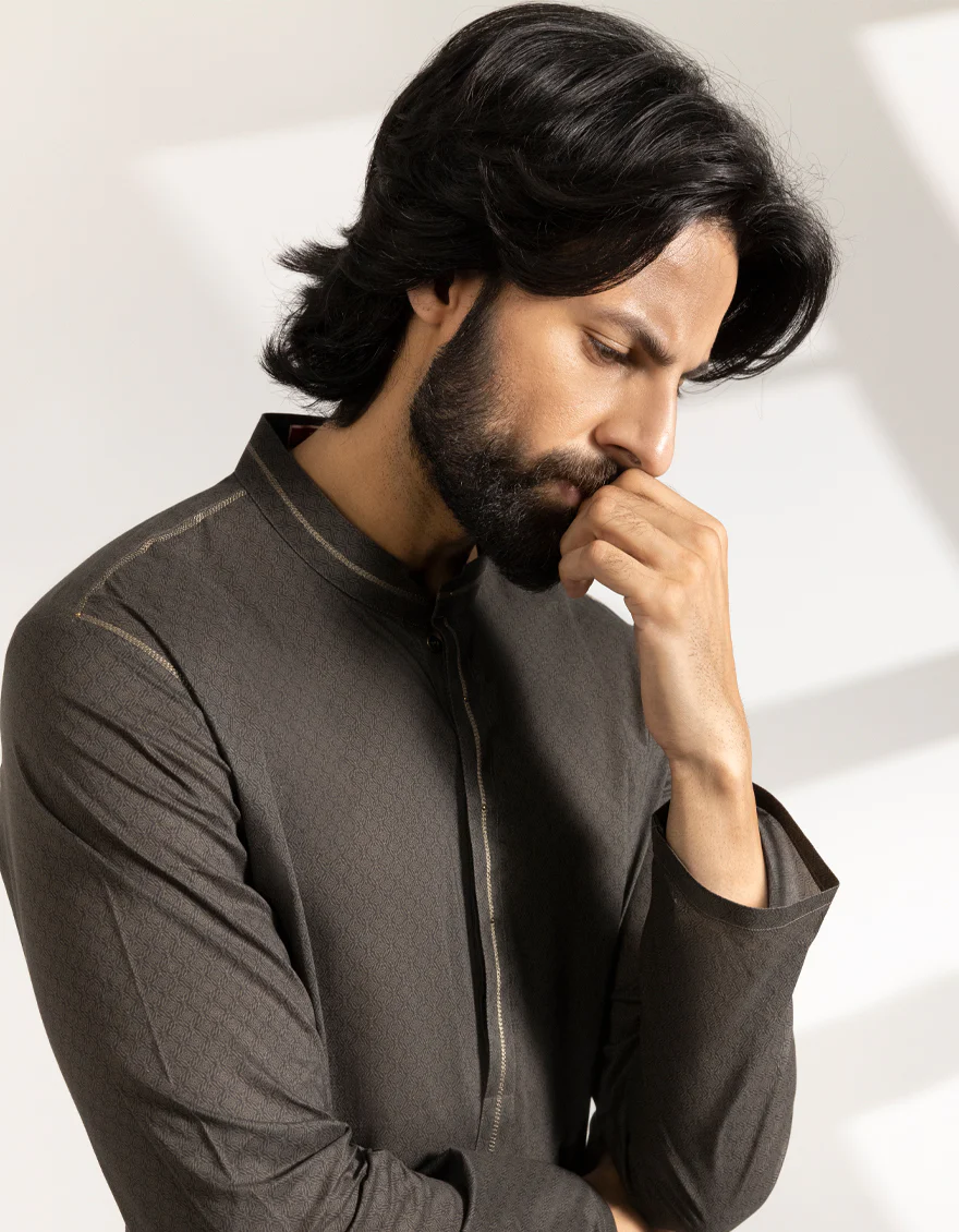 MEHNDI BROWN COTTON KURTA | JJK-S-46799/S25/JJ9776-SF - Image 4