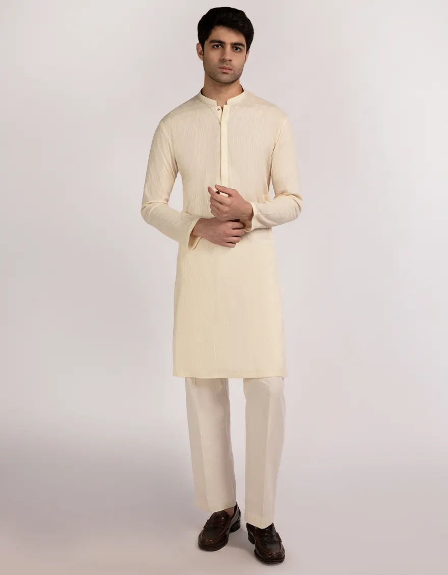 BEIGE COTTON KURTA | JJK-S-50197-R1/S25/JJ9780-FL - Image 3