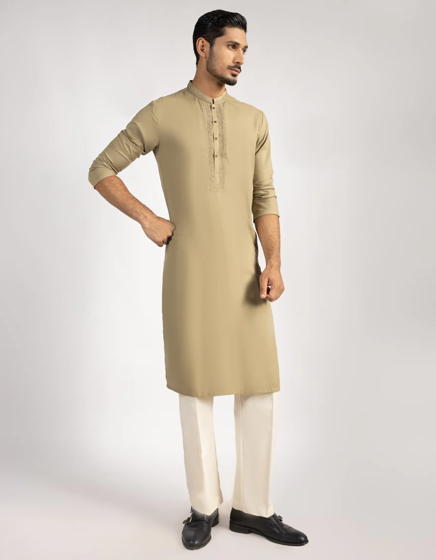 LIGHT OLIVE SPECIAL KURTA | JJK-SP-A-50333/S25/JJ9893-FL - Image 3