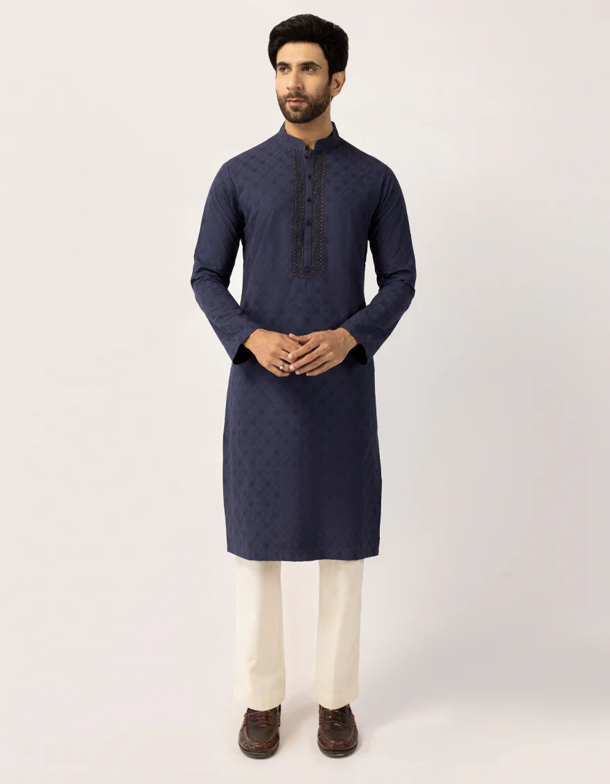 BLUE COTTON KURTA | JJK-W-50547/S25/JJ10445-FL