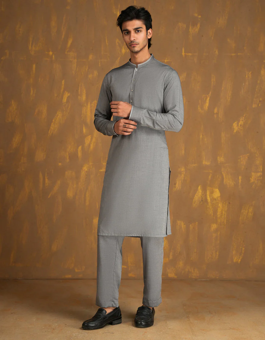LIGHT GREEN BLENDED SPECIAL KURTA TROUSERS | JJKP-A-33072/S24/JJ8214-CL