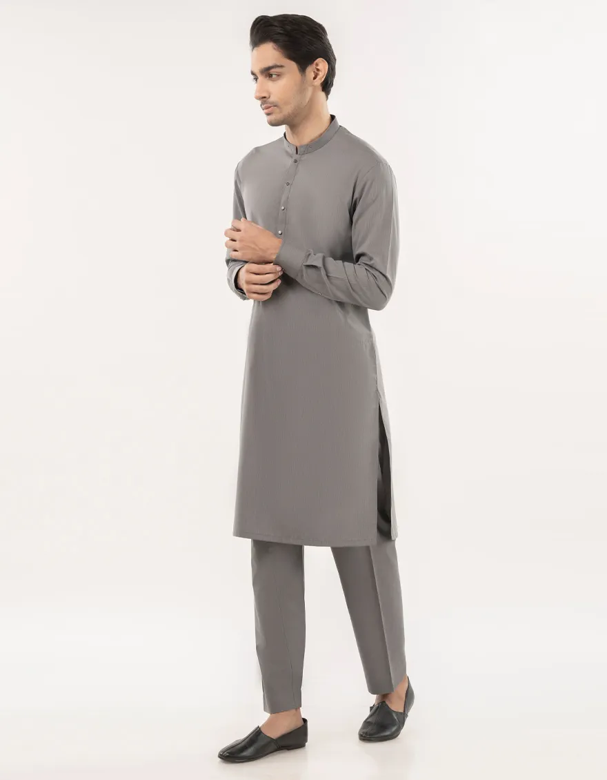 ASH GREY BLENDED SPECIAL KURTA TROUSERS | JJKP-A-33165/S24/JJ9571-SF