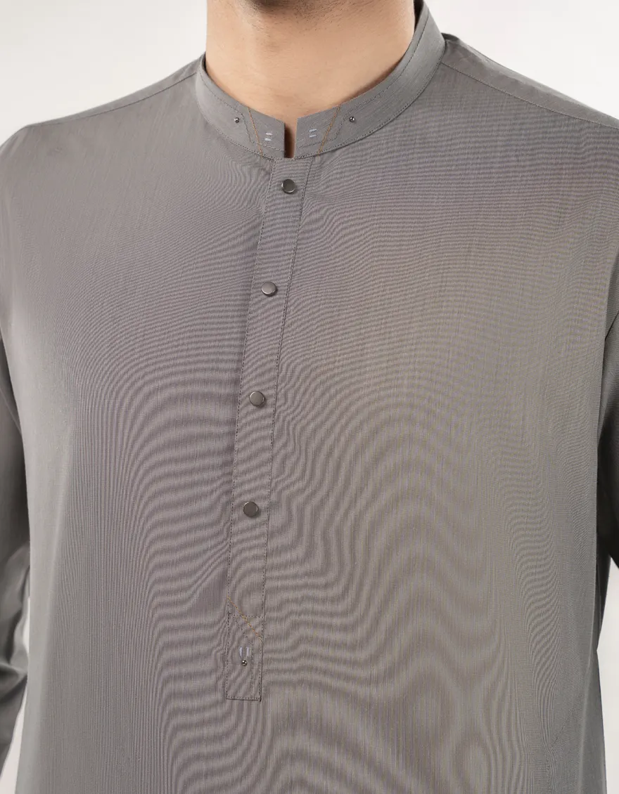 ASH GREY BLENDED SPECIAL KURTA TROUSERS | JJKP-A-33165/S24/JJ9571-SF - Image 3