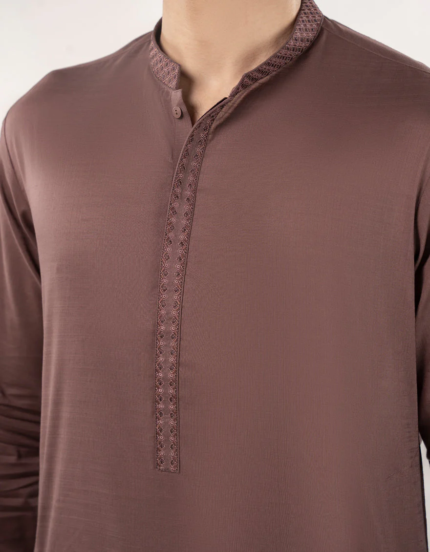 LIVER BROWN BLENDED SPECIAL KURTA TROUSERS | JJKP-A-33173/S24/JJ9678-SF - Image 3