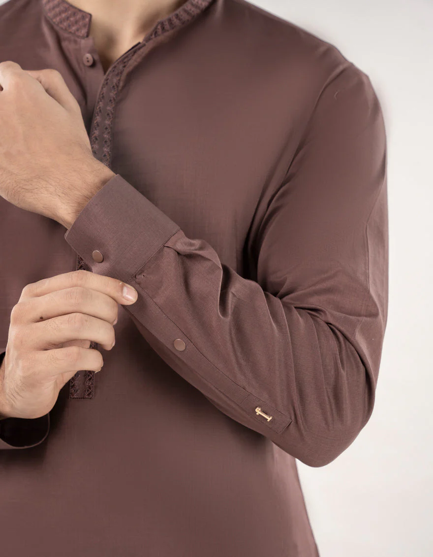 LIVER BROWN BLENDED SPECIAL KURTA TROUSERS | JJKP-A-33173/S24/JJ9678-SF - Image 4