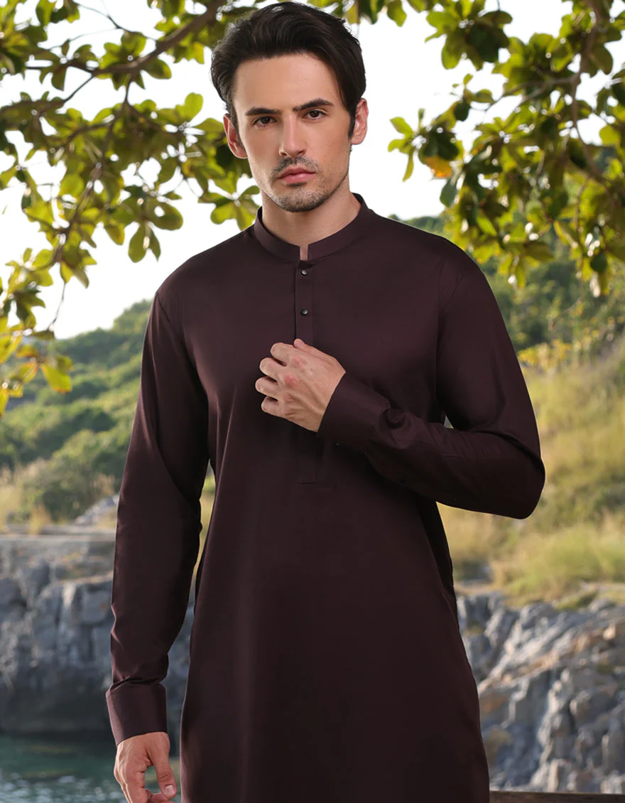 LIVER BROWN COTTON SPECIAL KURTA TROUSERS | JJKP-A-33205/S25/JJ9828-PN