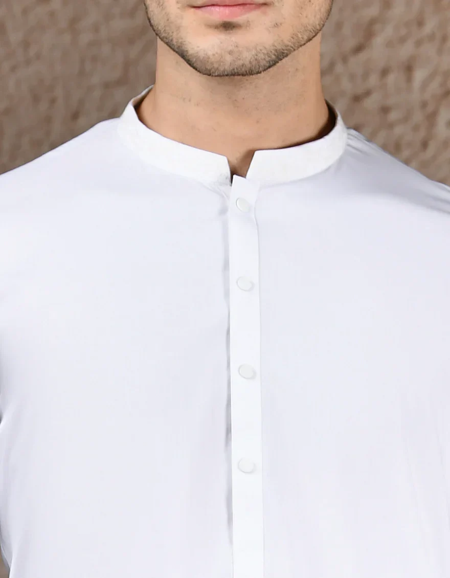 WHITE BLENDED SPECIAL KURTA TROUSERS | JJKP-A-33214/S25/JJ10018-SF - Image 3
