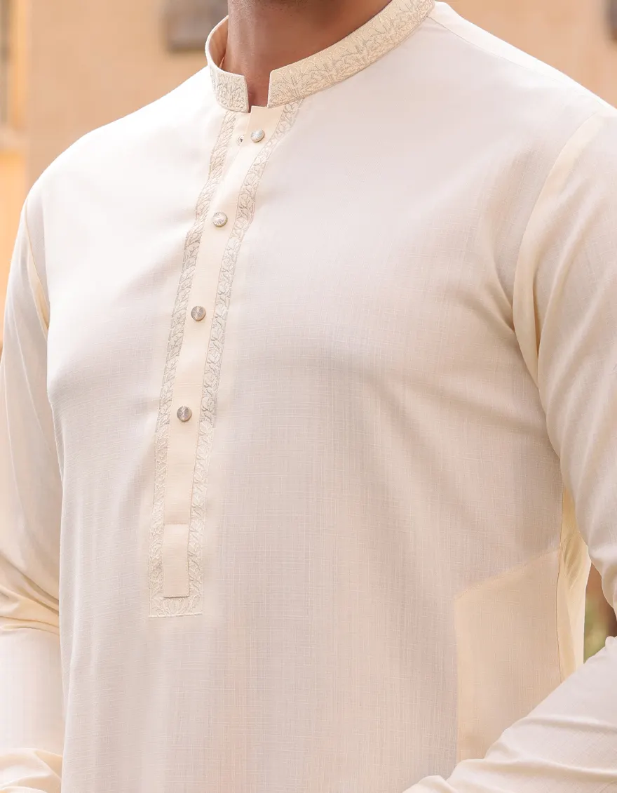 CREAM BLENDED SPECIAL KURTA TROUSERS | JJKP-A-33245/S25/JJ10070-SF - Image 4