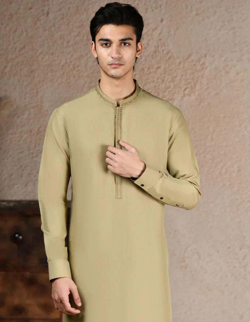BEIGE BLENDED SPECIAL KURTA TROUSERS | JJKP-A-33251/S25/JJ9371-SF - Image 2
