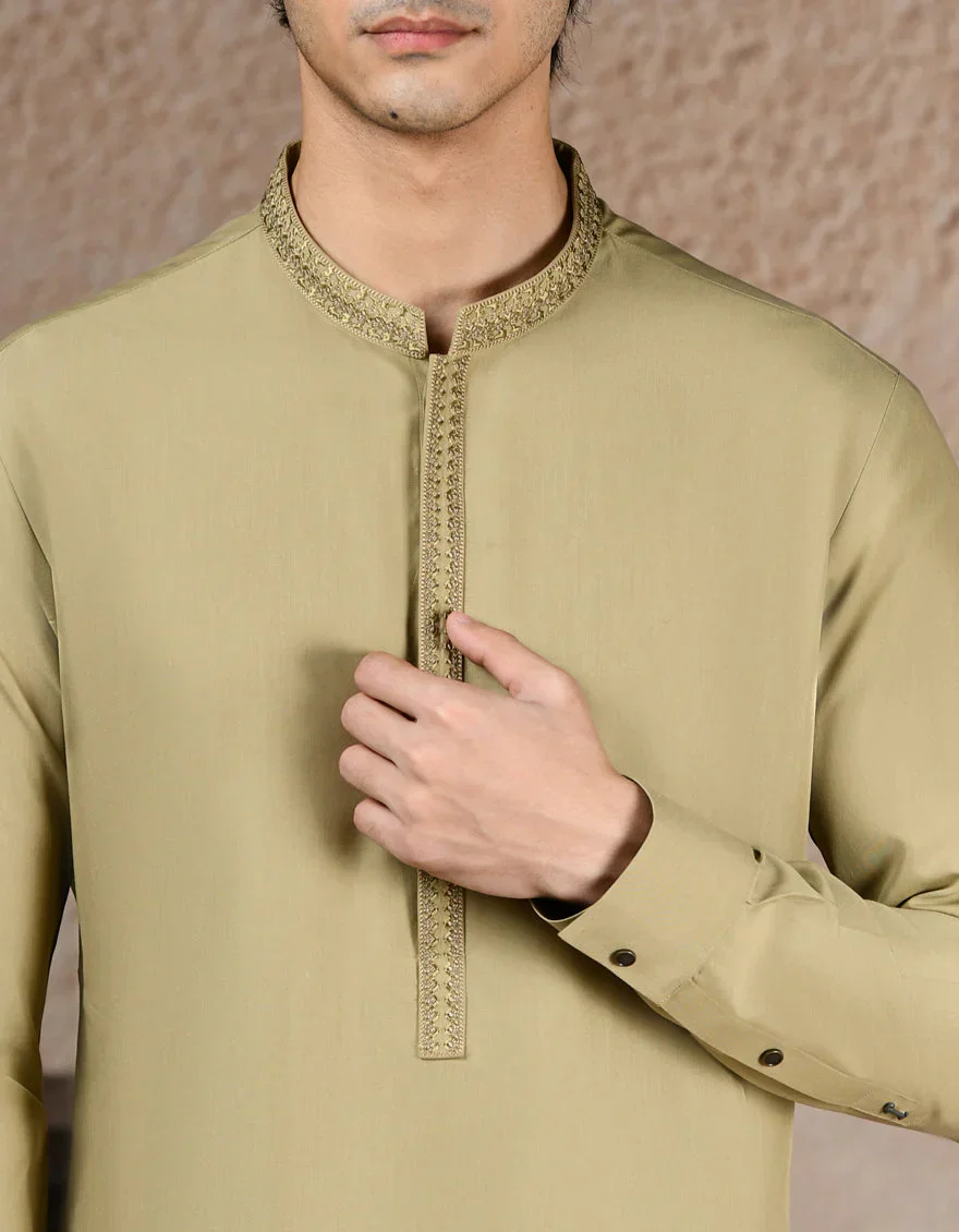 BEIGE BLENDED SPECIAL KURTA TROUSERS | JJKP-A-33251/S25/JJ9371-SF - Image 3