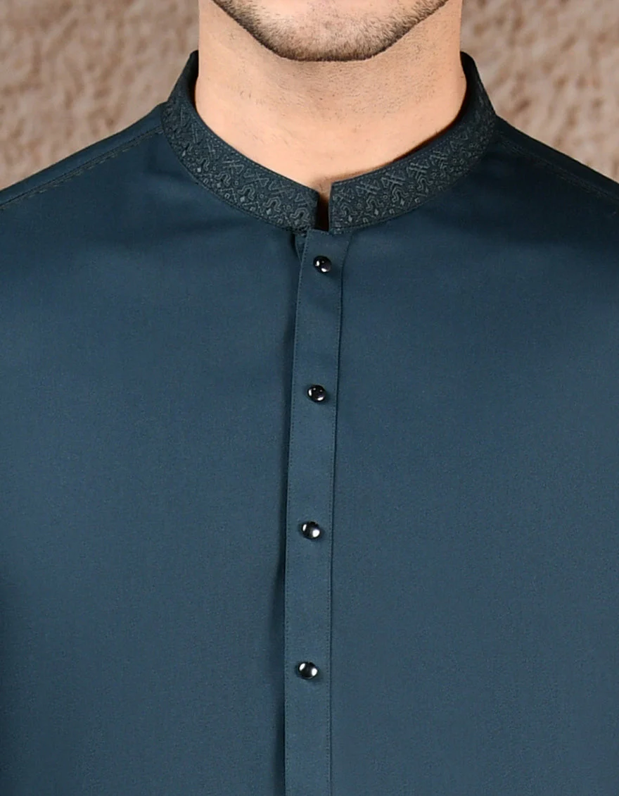 DEEP GREEN BLENDED SPECIAL KURTA TROUSERS | JJKP-A-33270/S25/JJ9579-SF - Image 3