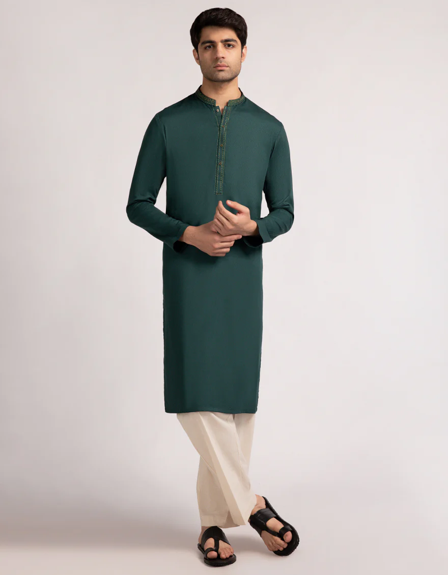 GREEN KURTA TROUSERS | JJKP-A-33583/S25/JJ9851-FL