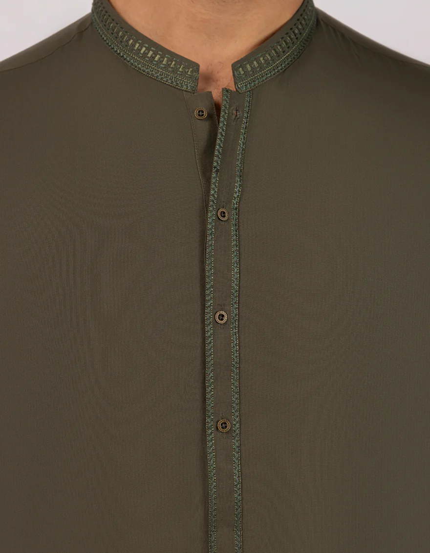 GREEN BLENDED KURTA TROUSERS | JJKP-A-33719/S25/JJ9941-FL - Image 3