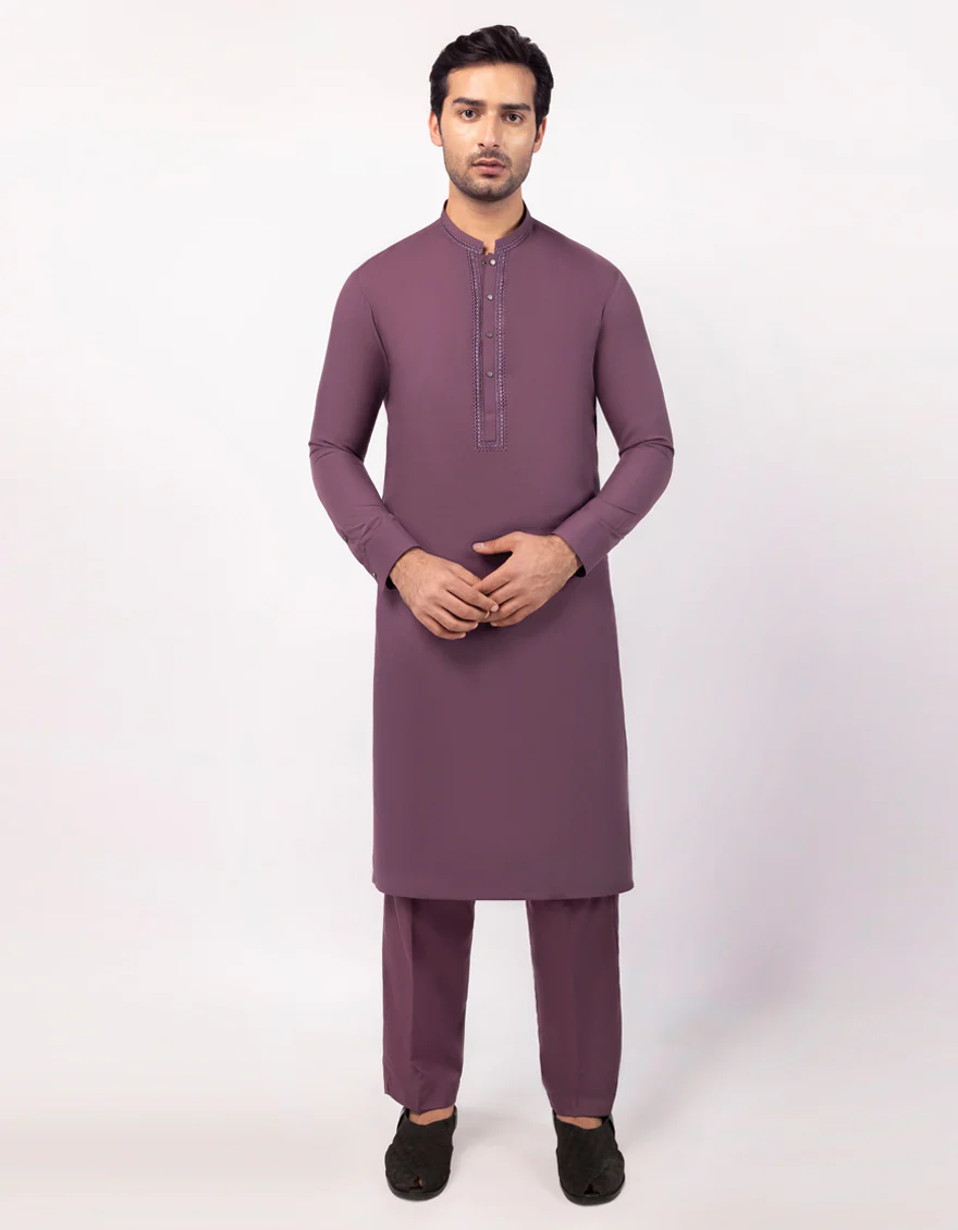 PURPLE BLENDED KURTA TROUSERS | JJKP-A-33721/S25/JJ9941-SF