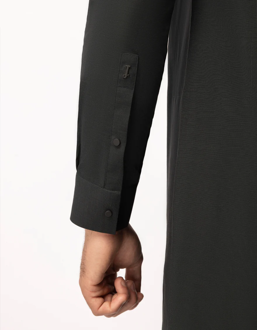 BLACKISH GREEN COTTON KURTA TROUSERS | JJKP-A-33829/S26/JJ10021-PN - Image 4