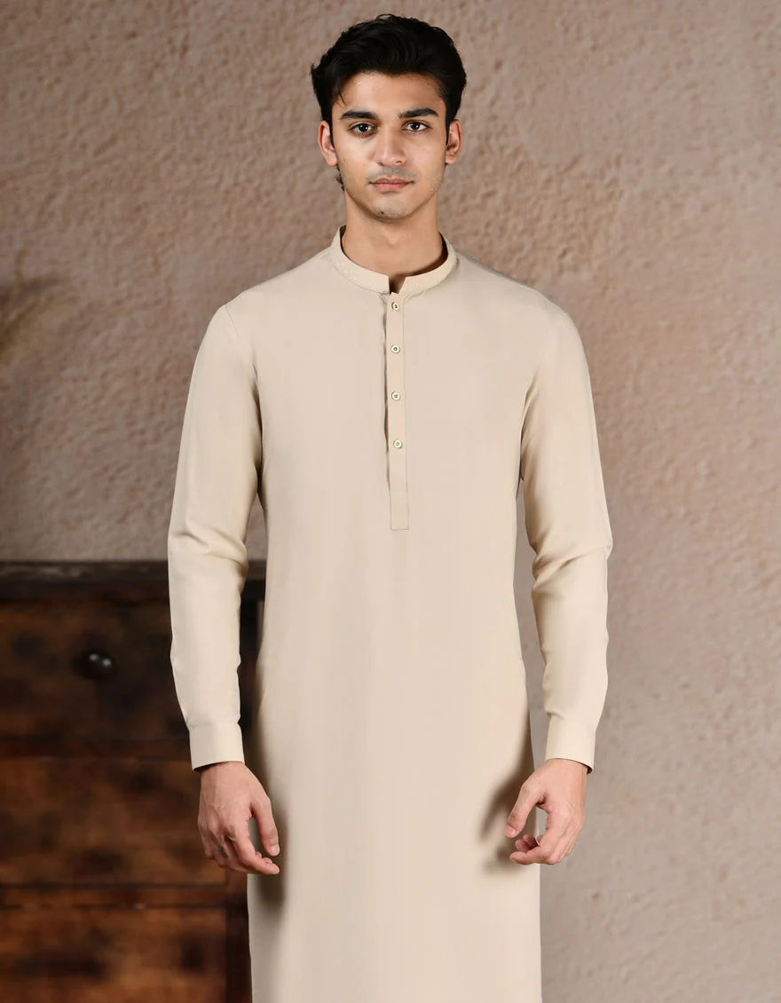 BEIGE BLENDED SPECIAL KURTA TROUSERS | JJKP-A-34995/S25/JJ10063-SF - Image 3