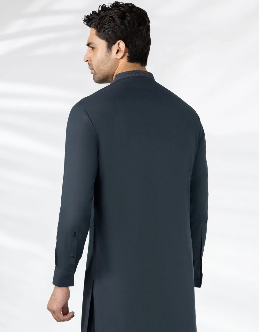 EMERALD GREEN BLENDED SPECIAL KURTA TROUSERS | JJKP-A-47439/S25/JJ9938-SF - Image 4