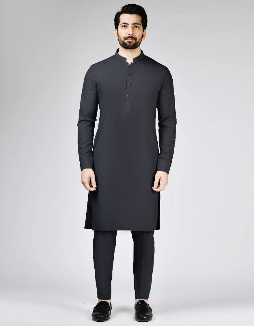 GREY BLENDED SPECIAL KURTA TROUSERS | JJKP-A-47503-AP/S25/JJ9771-PN