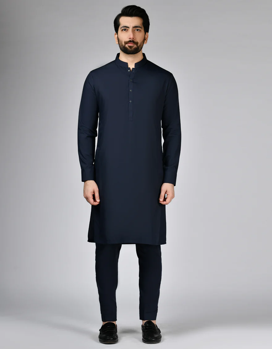 NAVY BLUE KURTA TROUSERS | JJKP-A-47505-R1-AP/S25/JJ10252-PN