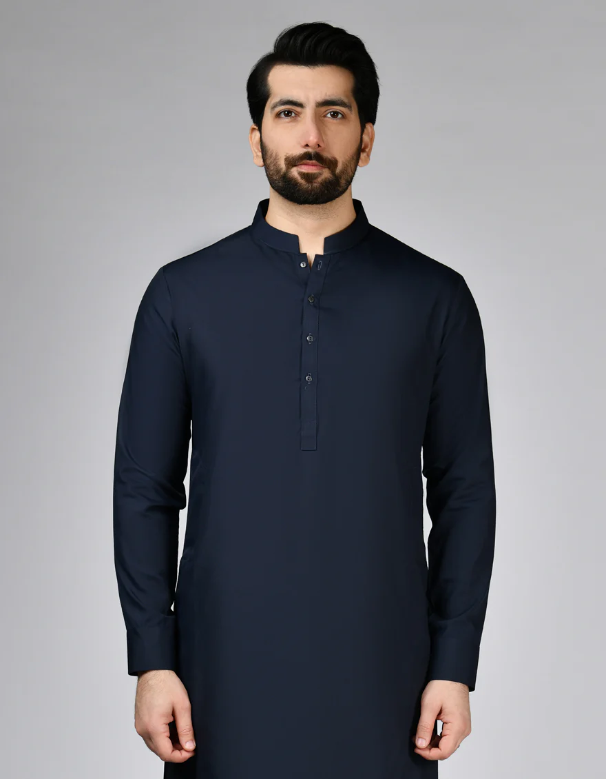 NAVY BLUE KURTA TROUSERS | JJKP-A-47505-R1-AP/S25/JJ10252-PN - Image 2