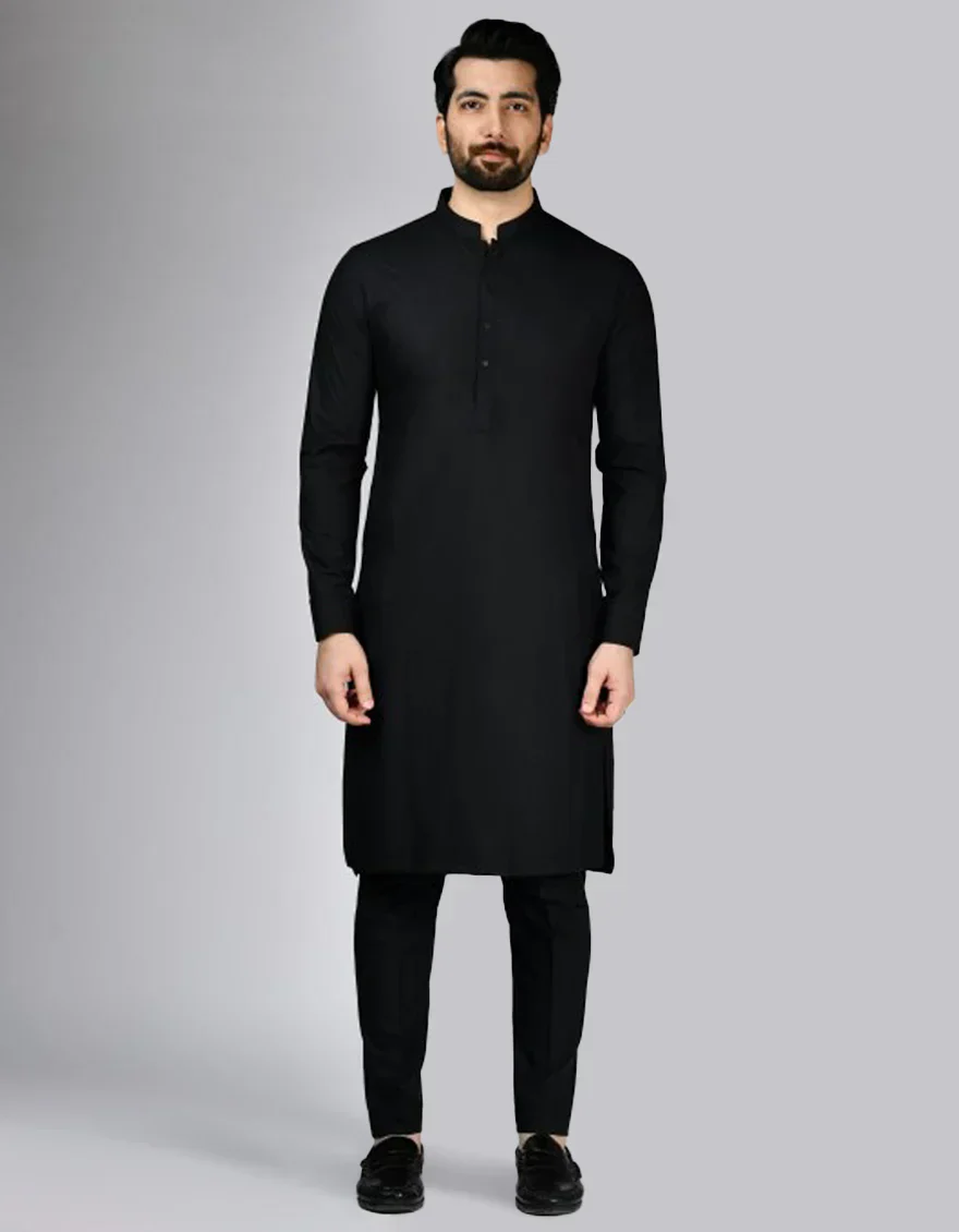 BLACK KURTA TROUSERS | JJKP-A-47506-R1-AP/S25/JJ9773-PN