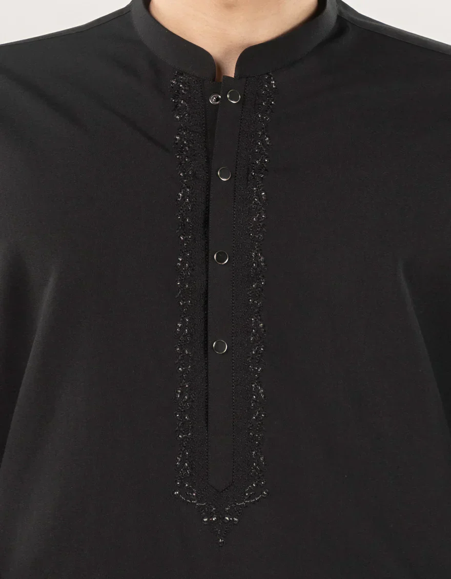 BLACK BLENDED SPECIAL KURTA TROUSERS | JJKP-A-50014/S24/JJ9577-FL - Image 3