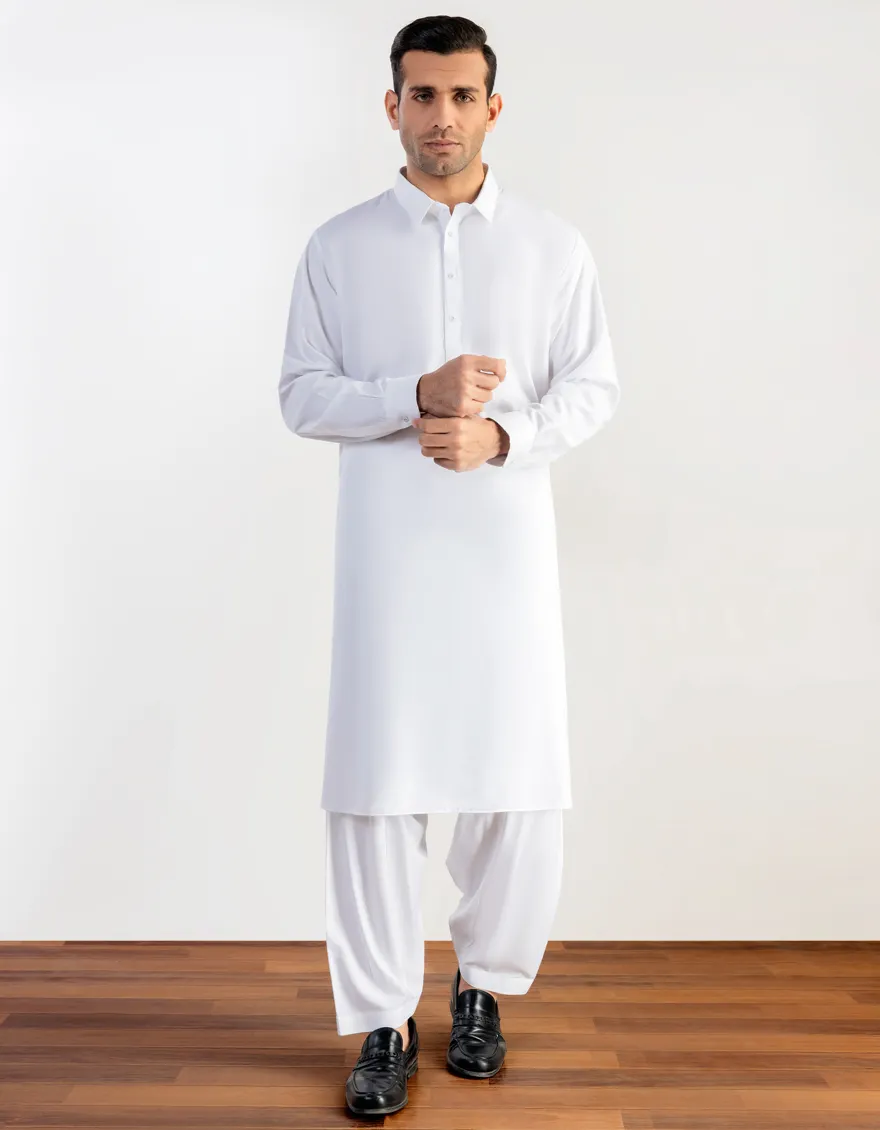 WHITE BLENDED KAMEEZ SHALWAR | JJKS-A-30727-R28-AP/S25/JJ9737-PN