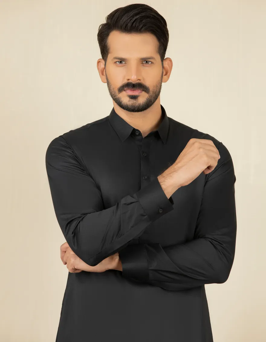 BLACK KAMEEZ SHALWAR | JJKS-A-30729-R44-AP/S25/JJ10252-PN - Image 2