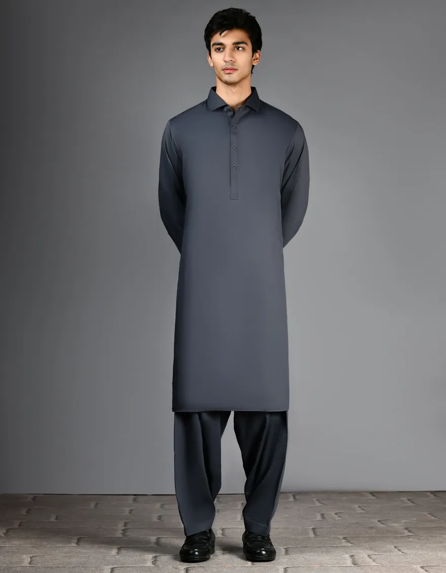 GREY BLENDED KAMEEZ SHALWAR | JJKS-A-30820-R35-AP/S25/JJ10252-PN