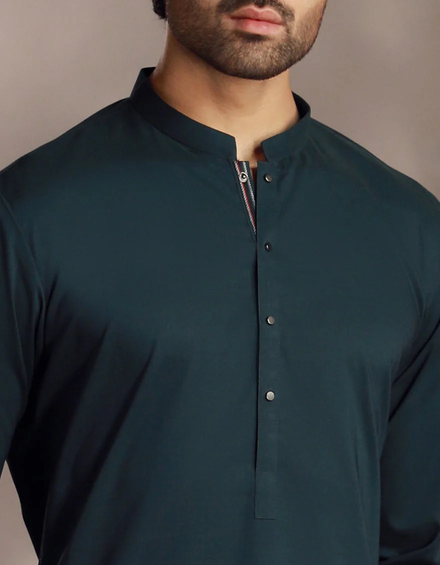 SEA GREEN COTTON KAMEEZ SHALWAR | JJKS-A-33020/S24/JJ9304-PN - Image 3