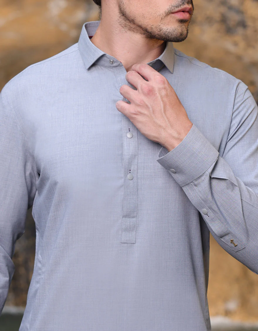 GREY BLENDED KAMEEZ SHALWAR | JJKS-A-33213/S25/JJ9935-CL - Image 3