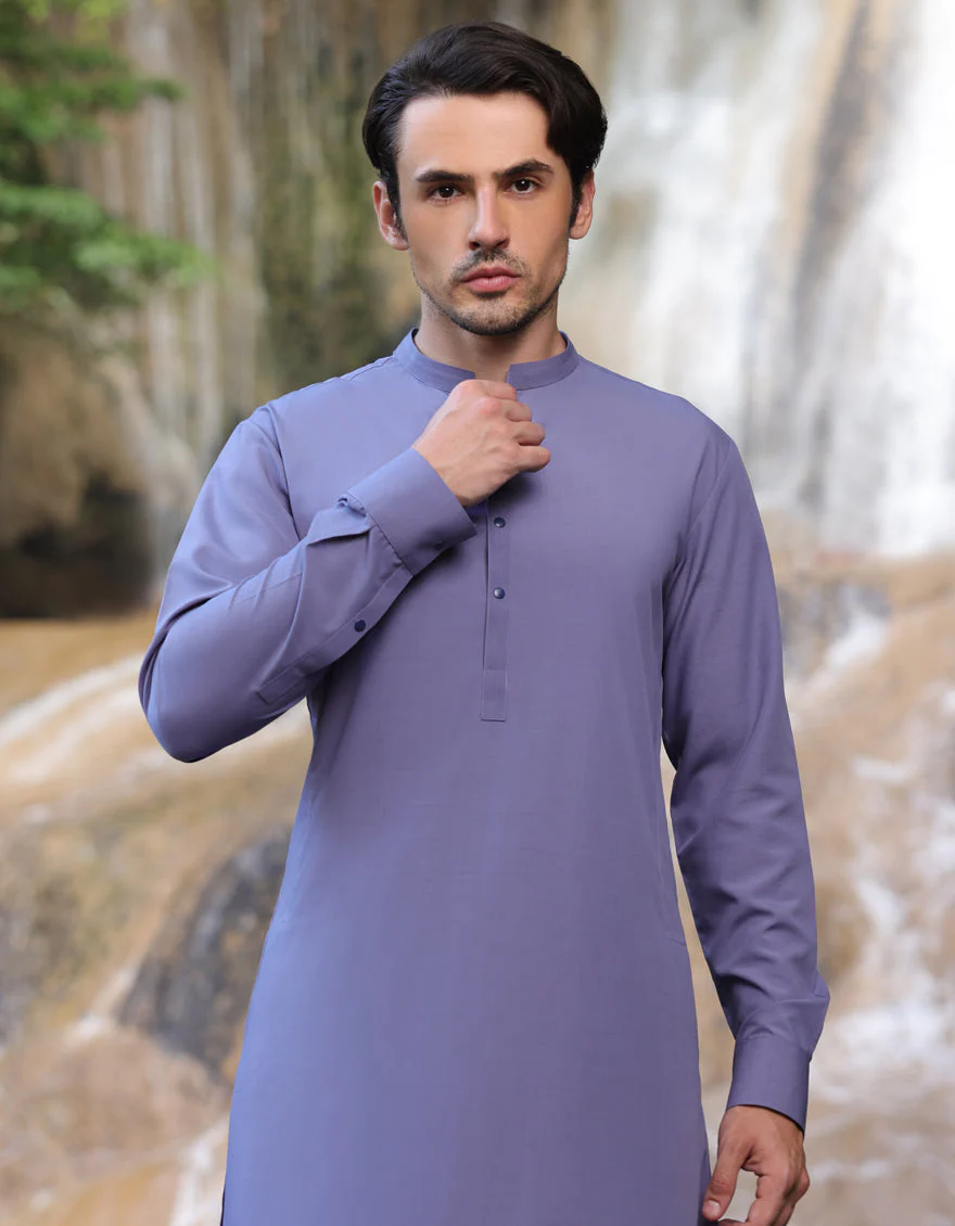 PURPLE BLENDED KAMEEZ SHALWAR | JJKS-A-33222/S25/JJ9572-CL - Image 2