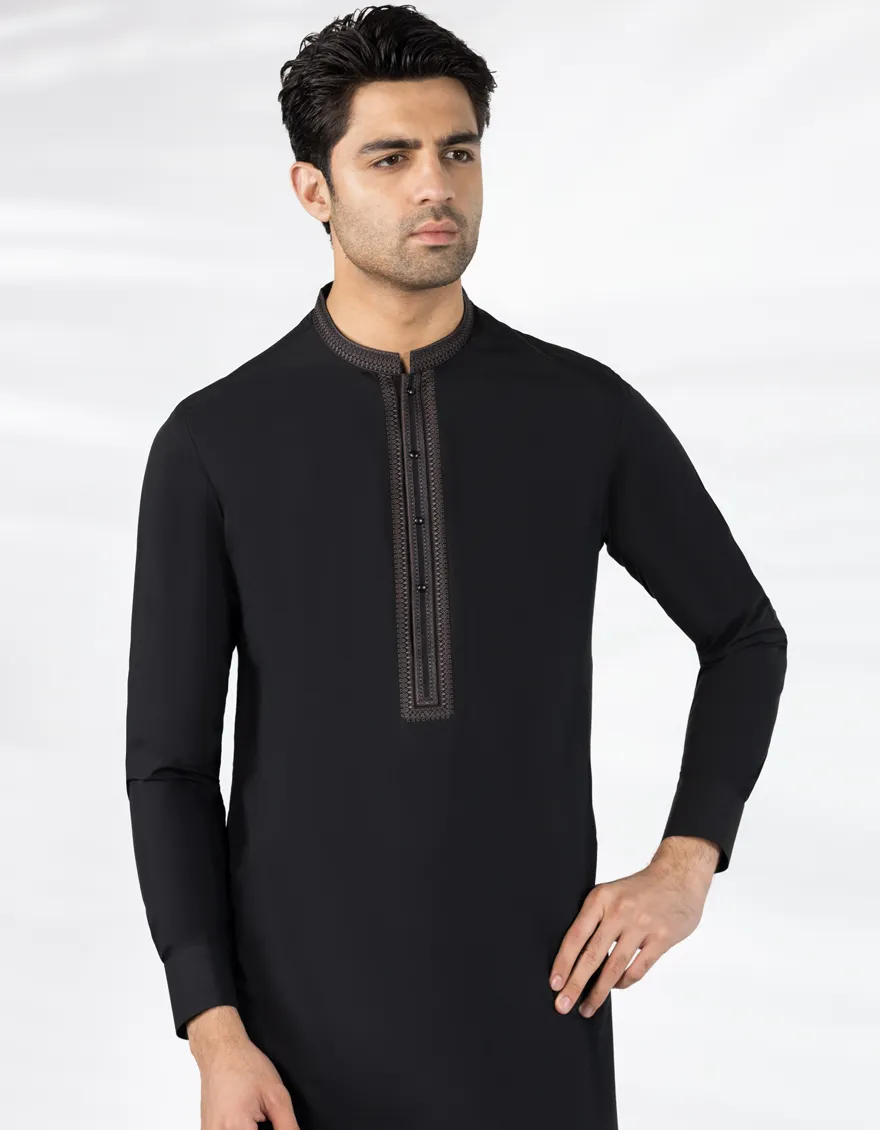 BLACK KAMEEZ SHALWAR | JJKS-A-33454/S25/JJ10123-SF - Image 2