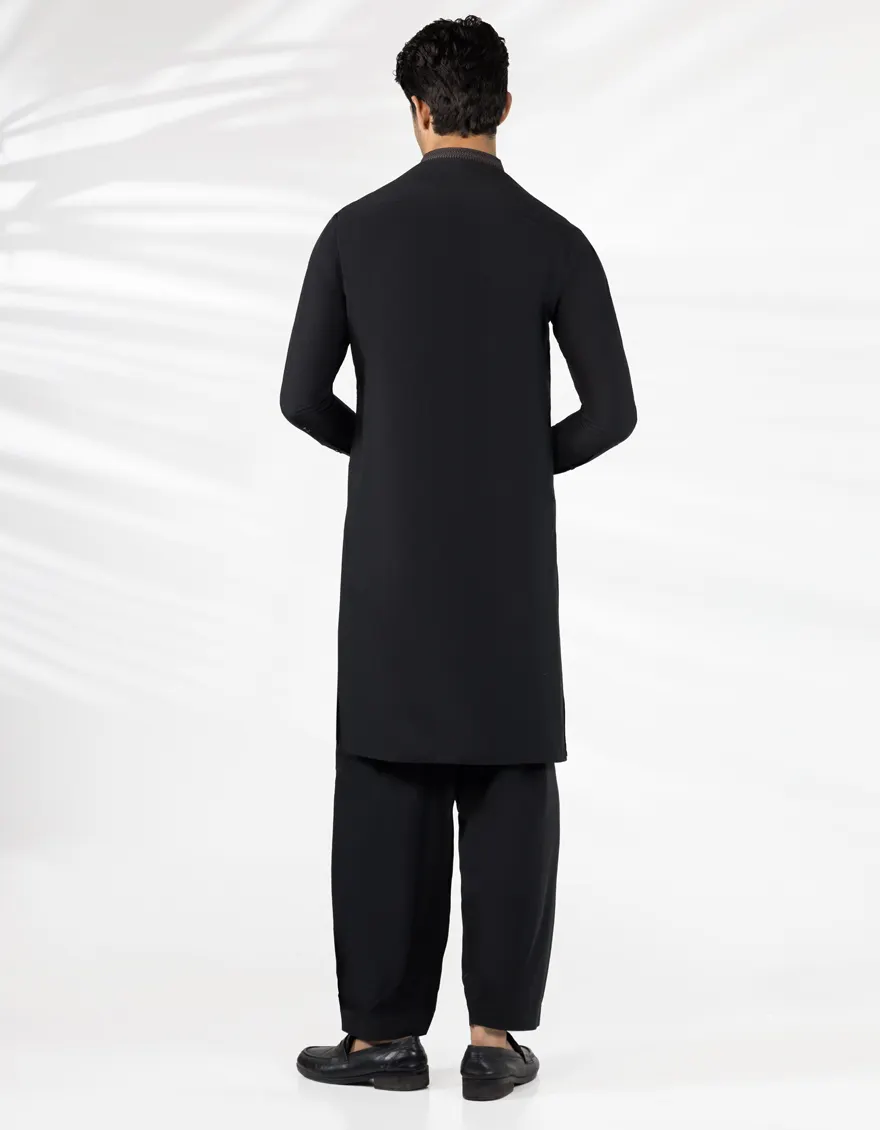 BLACK KAMEEZ SHALWAR | JJKS-A-33454/S25/JJ10123-SF - Image 3