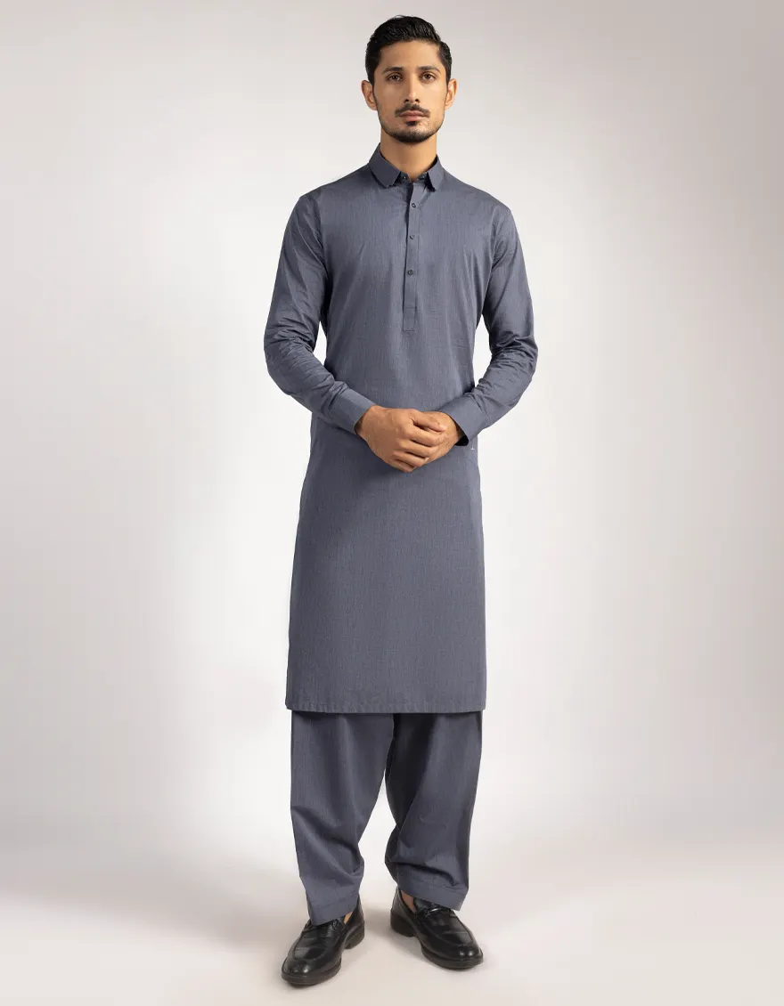 DENIM BLUE COTTON KAMEEZ SHALWAR | JJKS-A-33472/S25/JJ9747-CL