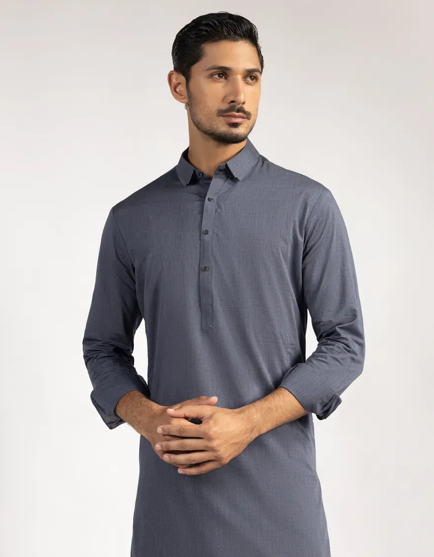 DENIM BLUE COTTON KAMEEZ SHALWAR | JJKS-A-33472/S25/JJ9747-CL - Image 2