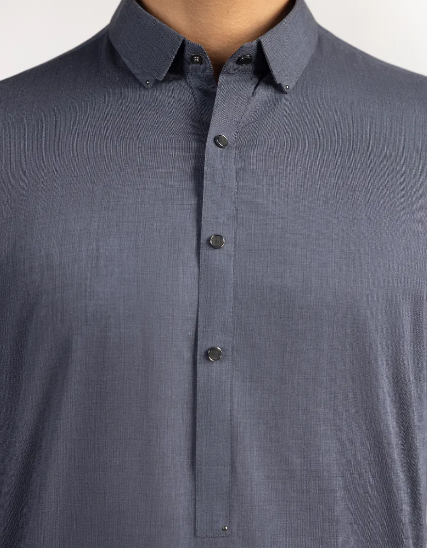 DENIM BLUE COTTON KAMEEZ SHALWAR | JJKS-A-33472/S25/JJ9747-CL - Image 3